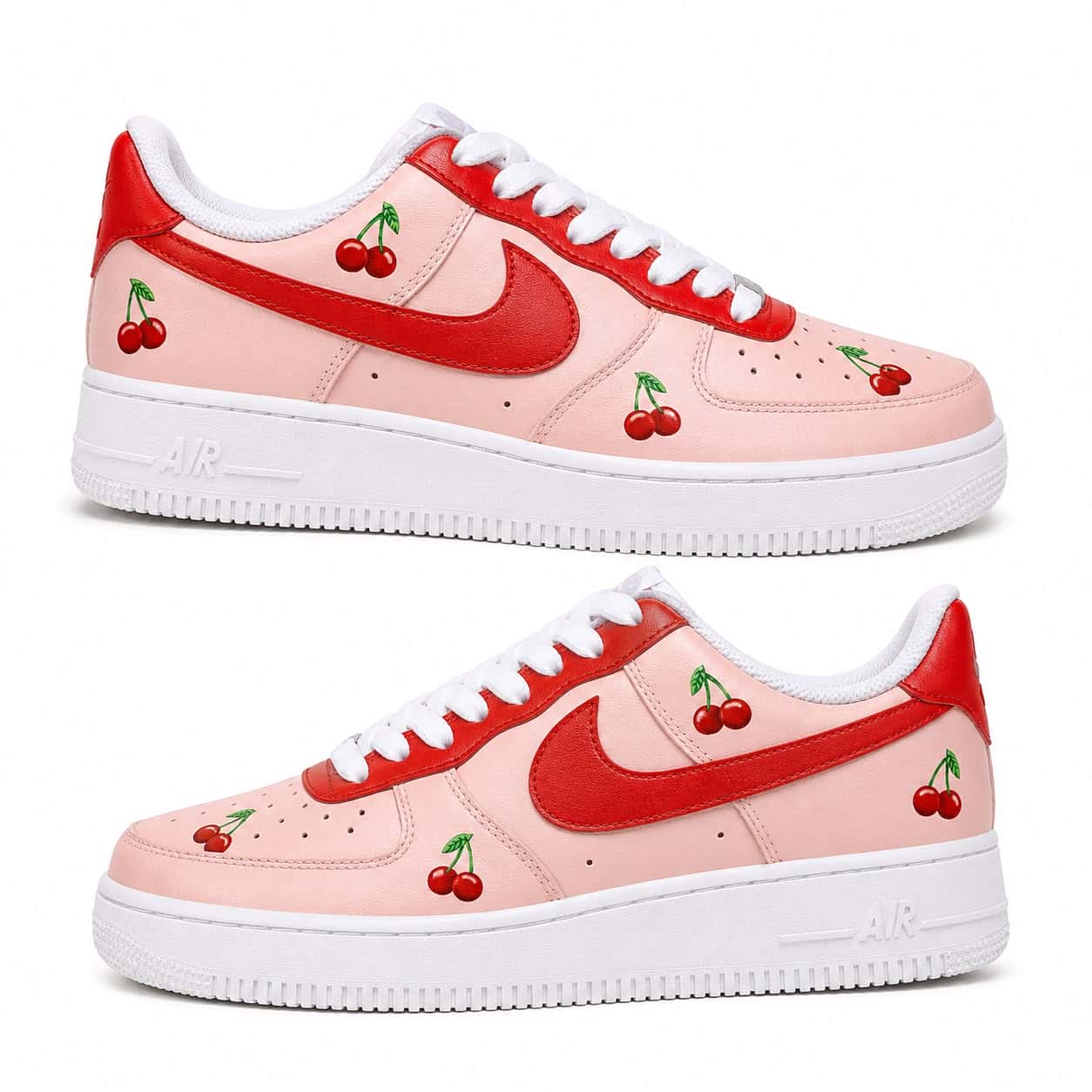 Cherry Blossom Pink Hand-Painted Air Force 1s