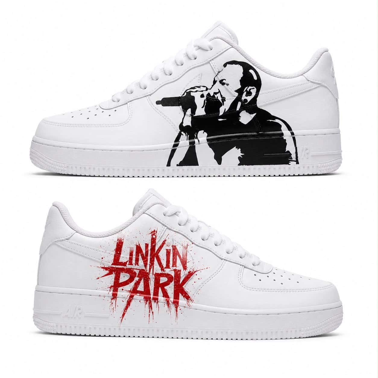 Linkin Park Chester Bennington Hand-Painted Air Force 1s