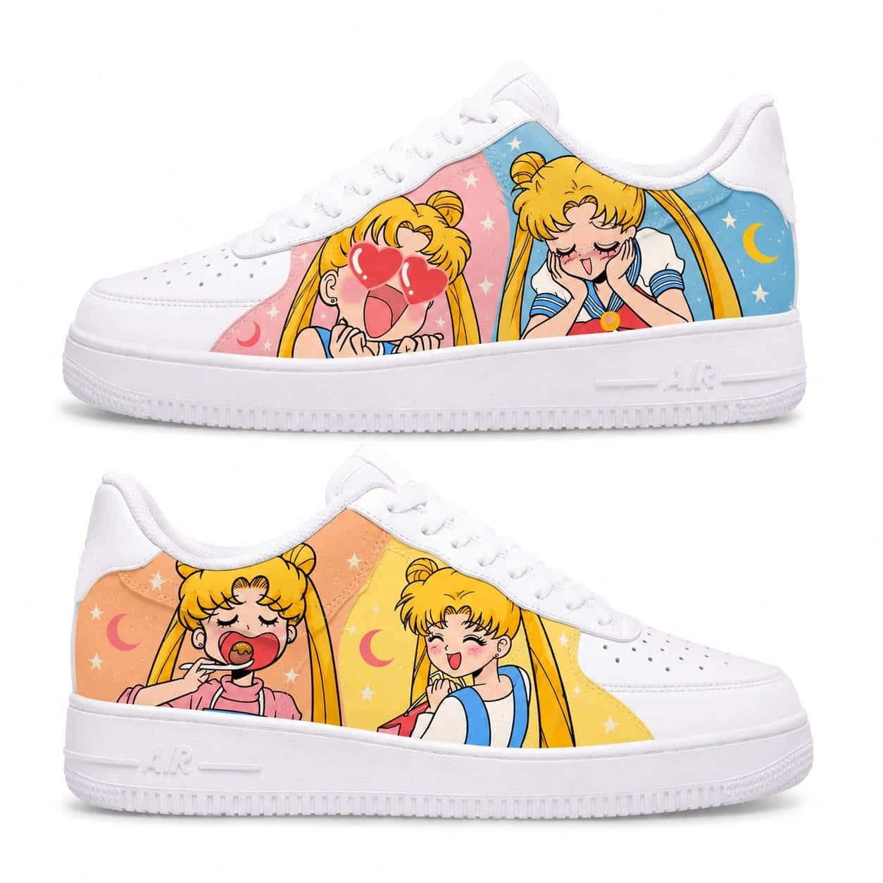 Sailor Moon Usagi Tsukino Expressions Hand-Painted Air Force 1s